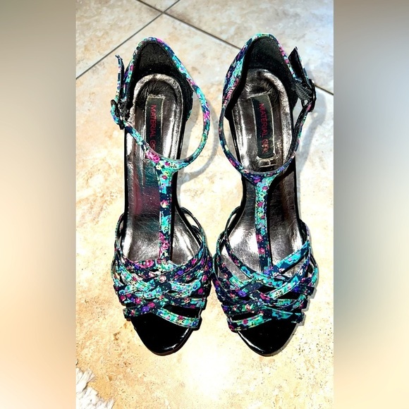 Shoes - MATERIAL Girl high heels sandal, used very good condition 5 inches high- size 8‌